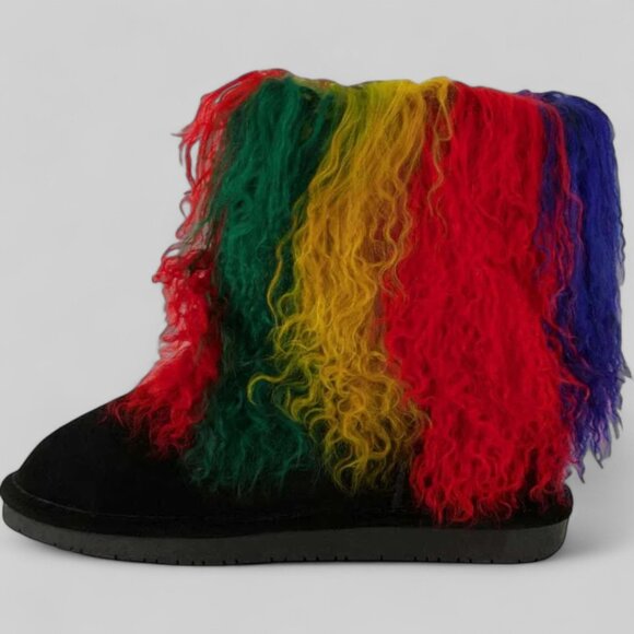 Bearpaw Boo Rasta Shearling Wool Lined Curly Lamb Fur Mongolian Sherpa Boots 8 - Picture 2 of 9